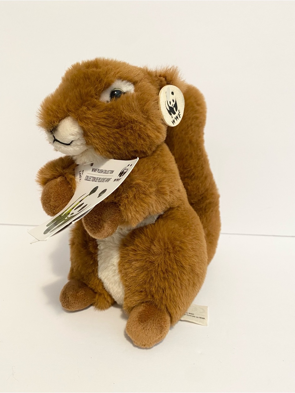WWF Squirrel Plush 7” Realistic Stuffed Animal Toy Brown Tree Nature Woodland